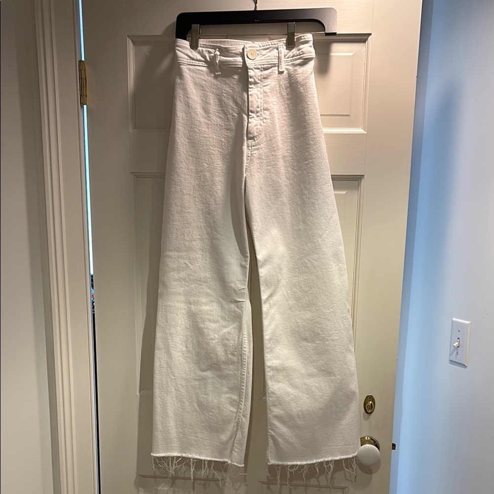Zara White Flare & Wide Leg Jeans